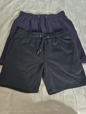 Primark Men's Bundle Of 2 Black and Navy Elastic Drawstring Athletic Shorts